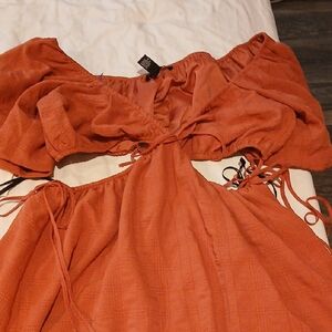 Forever 21 Asymmetrical Dress in Rust Orange